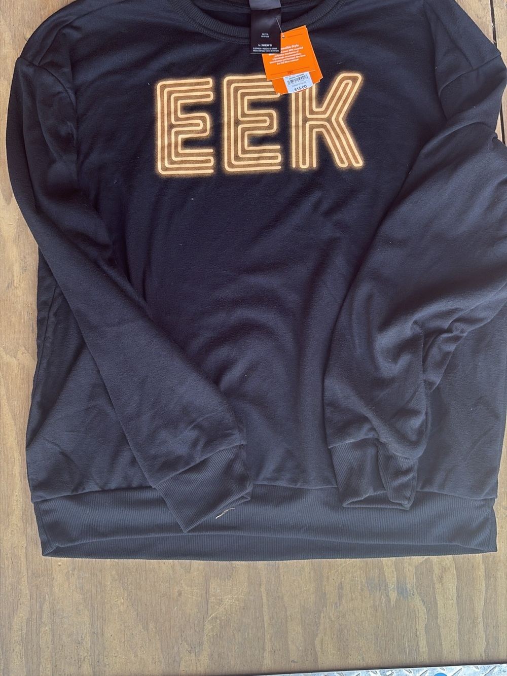 Target Black Crewneck Sweatshirt with Orange EEK Graphic